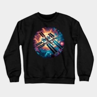 Spectacular Space Station - Cosmic Voyage Crewneck Sweatshirt